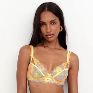 New! For love and lemons waterlillies floral bra yellow orange 24566